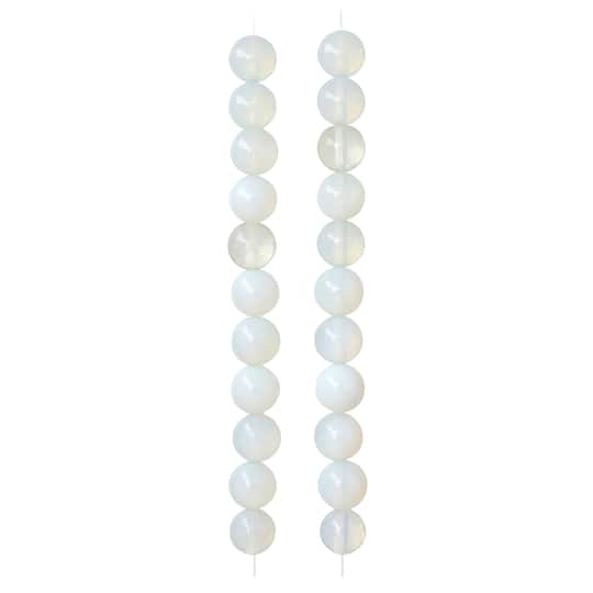 12 Pack: Opal Moonstone Glass Round Beads, 10mm by Bead Landing™